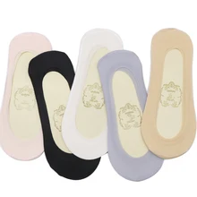 6 шт. = 3 пары женских носков, однотонные невидимые летние носки, хлопковые женские тапочки с силиконовым гелем, нескользящая подкладка для обуви, носки