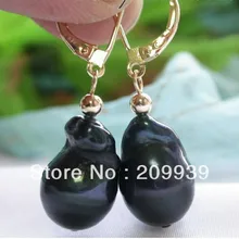 Hj 00174 18 мм черный барокко кеши возрождается жемчуг мотаться серьги