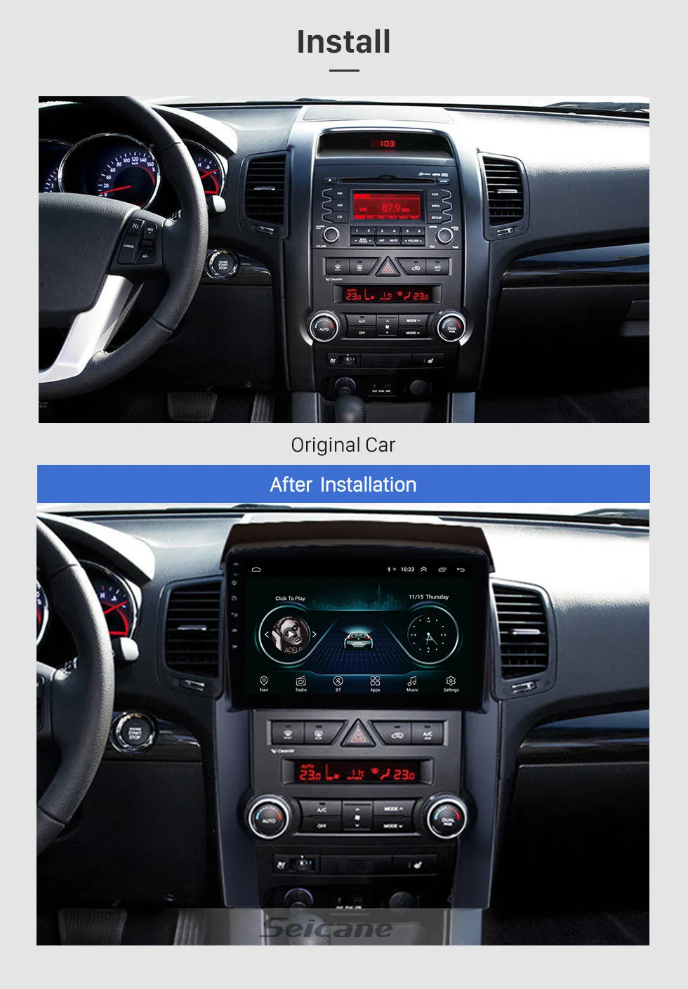 Flash Deal Seicane 2din HD 1024*600 10.1" Android 8.1 Quad-core Car GPS Navigation Radio For 2009 2010 2011 2012 KIA Sorento support TPMS 2