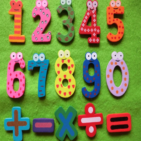 

Small Size Wooden Number Fridge Magnets,refrigerator magnets,0-9 numbers + 5 symbols magnets,Kids' Early Education toys