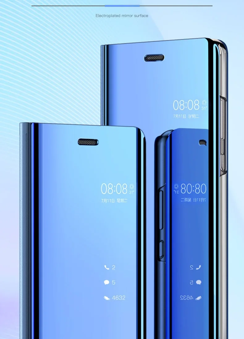 Умный зеркальный чехол для телефона huawei P30 P20 Pro P10 lite P9 Plus, откидная крышка для huawei mate 20 10 lite 9 pro 8, кожаный чехол