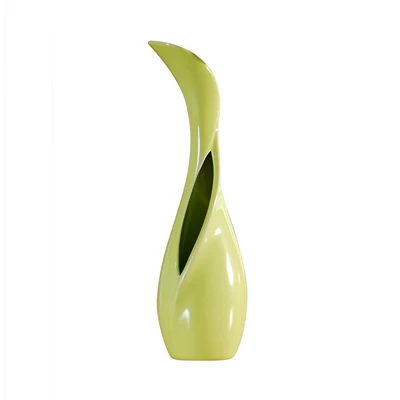 Креативная керамическая ваза, украшение, модная керамическая бутылка, зеленые растения, керамические вазы для цветов, дома, гостиной, ремесла, украшения - Цвет: Green  height 32cm