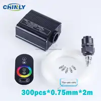 Optic Fiber Light 16W RGB Touch Remote LED Star Ceiling Kit Lights 300pcs 0.75mm 2M optical fiber lighting with 5pcs crystal