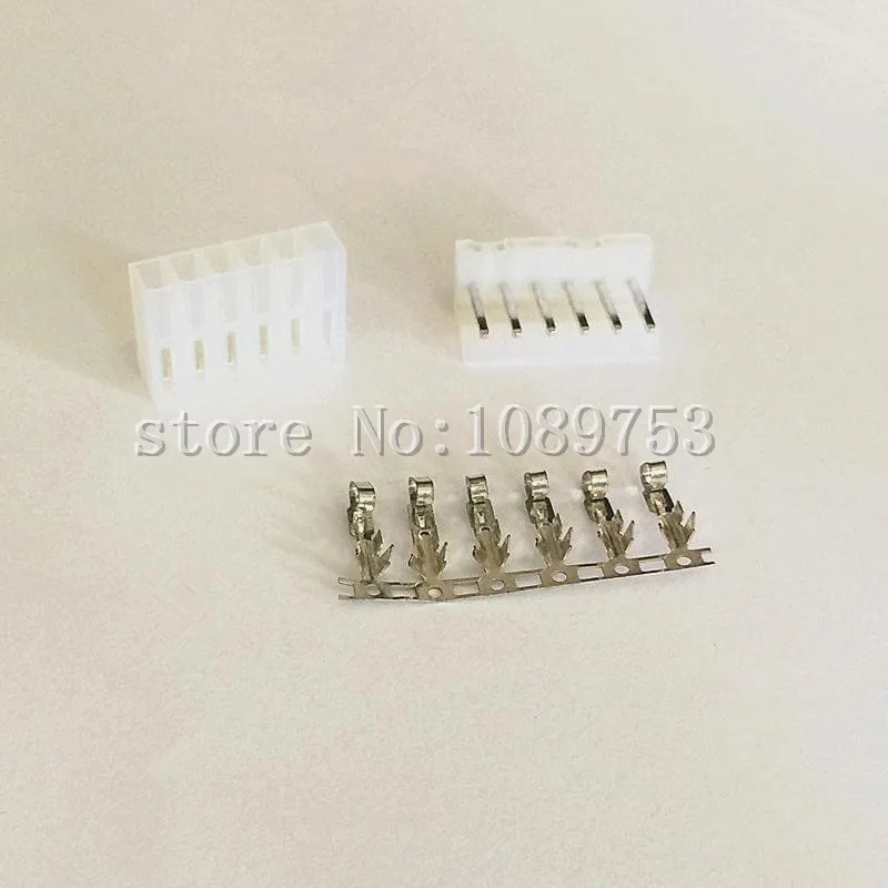 

20sets/Lot CH 3.96mm 6 Pin Connector Kit Straight Pin Header+Terminal+Housing