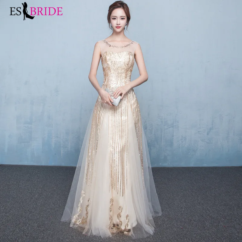 

Evening Dresses Long 2019 lace Plus Size O-neck Long Wedding Guest Gown Sleeveless Backless Elegant Abito Da Cerimonia ES1401