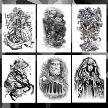 

Waterproof Temporary Tattoo Sticker Ares Hero pattern tattoo Water Transfer Classical oil painting style body art fake tattoo