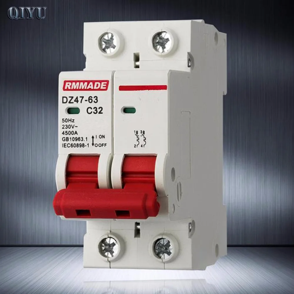 

Miniature circuit breaker Household circuit breaker Circuit breaker Air switch DZ47-2P ,6A 10A 16A 20A 25A 32A 40A 50A 63A