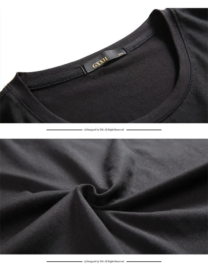 GXXH бренд, большой размер, XXL-7XL, Мужская футболка с круглым вырезом, с геометрическим принтом, свободная, повседневная, черная, Мужская футболка с коротким рукавом