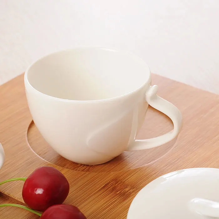  Modern Tea Set White Ceramic Porcelain Coffee Milk Mug Pot 700ml Water Kettle 100ml Cups Drinkware  - 33034731345