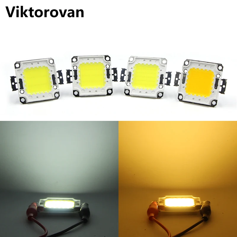 50pcs led chips COB 100w 50w 10w 20w 30w led lamp chip white warm white DIY LED Floodlight