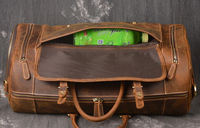 Luufan кожаная мужская сумка Большая вместительная сумка в стиле ретро из натуральной кожи дорожная сумка Большая вместительная мужская сумка
