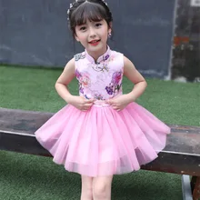 Г. Летнее платье с принтом для девочек бальное платье в китайском стиле, детские платья принцессы для девочек, детское праздничное платье 3-12 лет