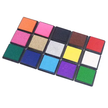 

4 pcs Water Color 4*4cm 15 Colors Seal ink Square ink pad Printing oil polyester cotton DIY stamp plastic table Office stationer