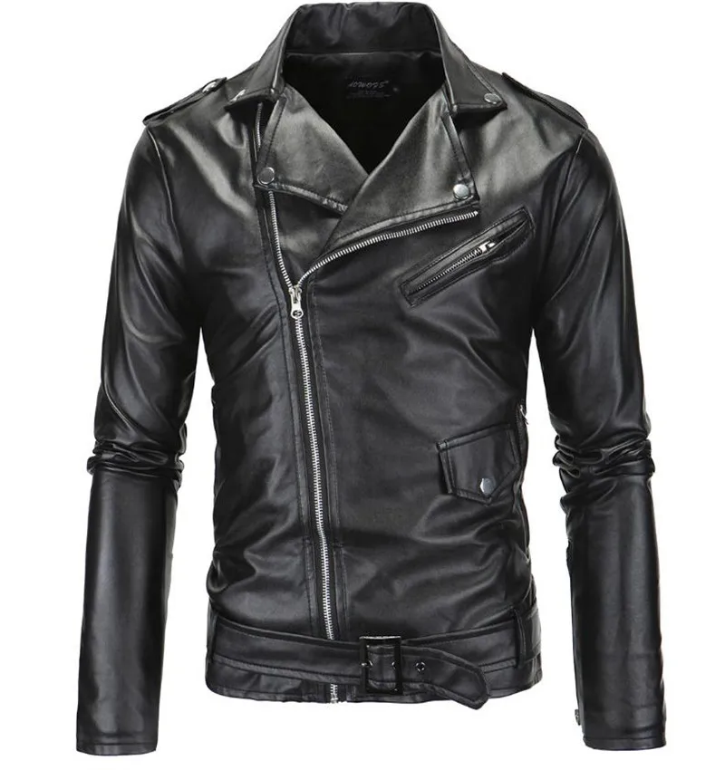 

4XL 5XL Bust 120cm Wine red Man PU Leather Jacket Coats European and American Spring and Autumn Street Fashion Trend Long Sleeve