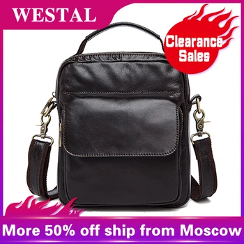 

WESTAL Messenger Bag Men's Genuine Leather shoulder bag small male man Crossbody bags for men genuine leather bags handbags 9073