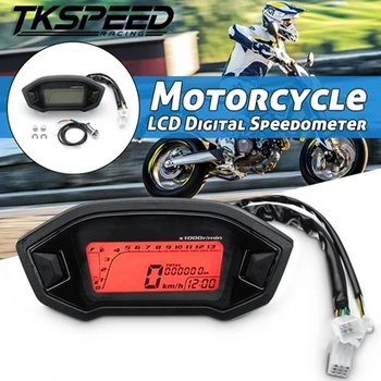 

Universal Motorcycle LCD Digital Speedometer Odometer Backlight Motorcycle for 2,4 Cylinders 1300r/min Maximum display199km