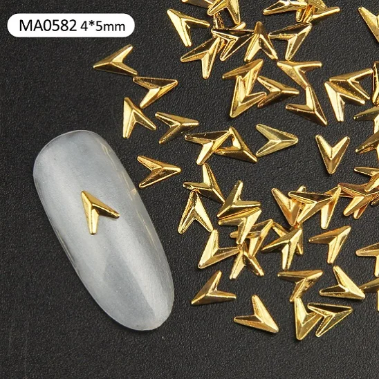 Elessical 100 шт./лот Медь элемент для нейл-арта цвета: золотистый, серебристый металл украшение для ногтей 3D DIY крошечный заклепки для ногтей Совет украшения MA0581-MA0719 - Цвет: MA0582