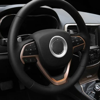 

For Jeep Grand Cherokee 2014 2015 2016 2017 2018 Audew ABS Matte Car Steering Wheel Cover Trim car styling Accessories 1pcs