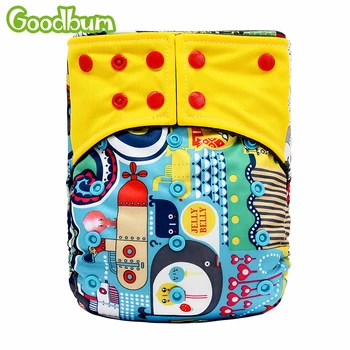 

Goodbum 100% Charcoal Bamboo Inner Baby Washable Cloth Nappy Reusable Pocket Diaper Suit 0-2 years 3-15kg Adjustable