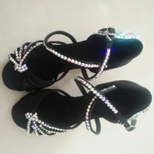 2017 бальные Танцевальная обувь женщина Латинской обувь/дети латинский танец обувь горный хрусталь/обувь для танцев сальса 