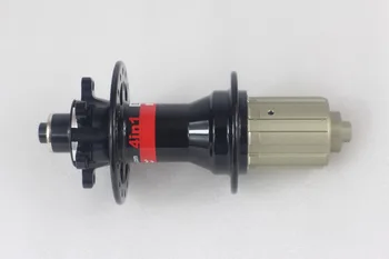 

4IN1 Novatec D772SB 32 Holes MTB disc brake rear hub, O.L.D. QR / 135mm, Black Red, 32H, Cross-Country XC Bicycle, 9/10/11speed