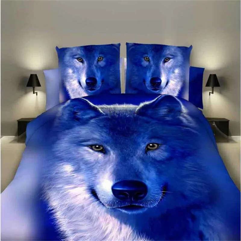 

3D animal Tiger lion wolf Horse dog flowers king size bedding set duvet/quilt cover bed linen set rose zebra Bed sheet decor