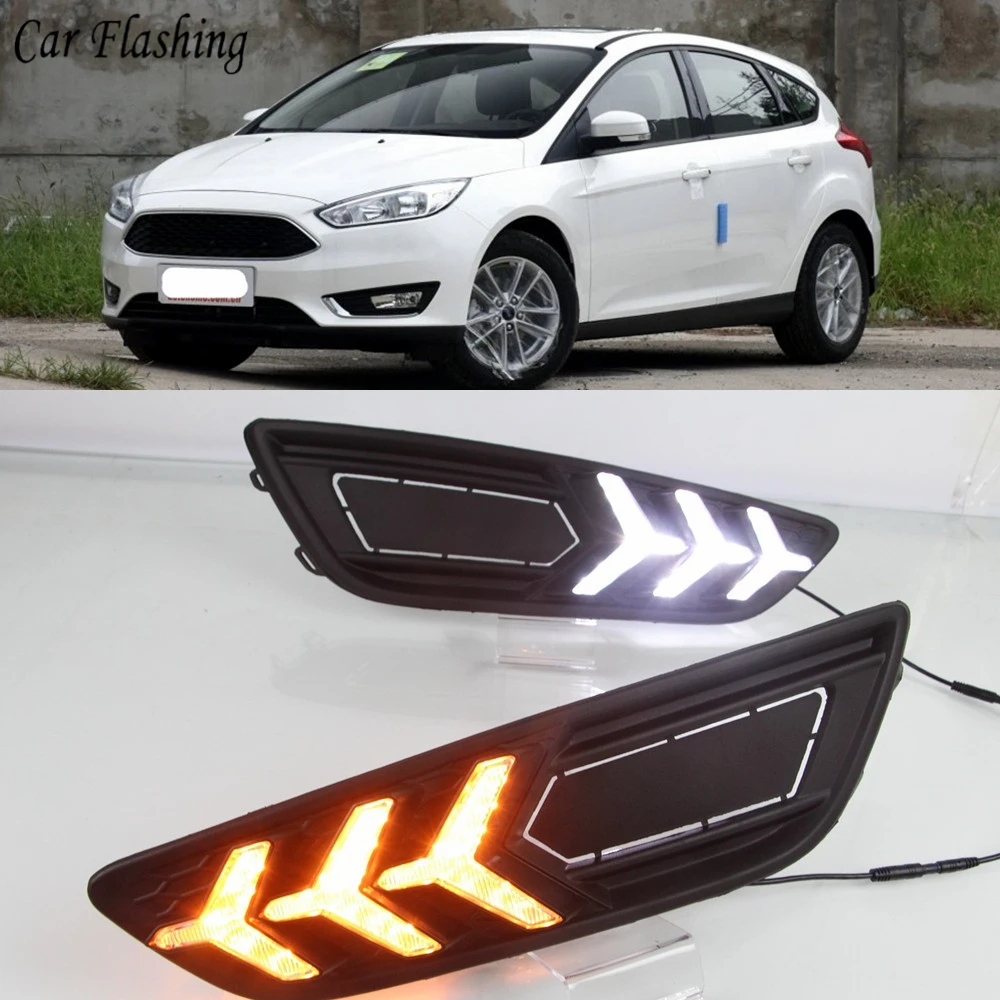 Car Flashing 1set led for Ford focus 4 2015 2018 LED DRL daytime running lights daylight with