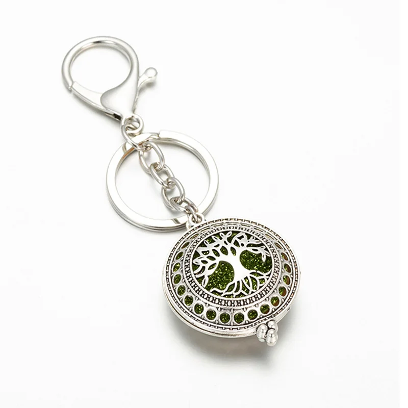 

Exquisite Tree Of Life Aromatherapy Box Can Open Pendant Keychain Female Fashion Jewelry Wholesale +2 shiny mat HJ732