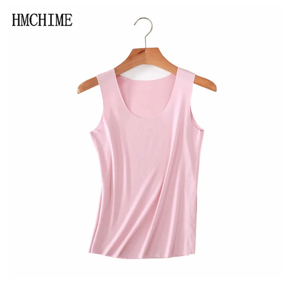 Modal Cotton Women Tank Tops Solid Easy Clip Seamless Female Shirts ...