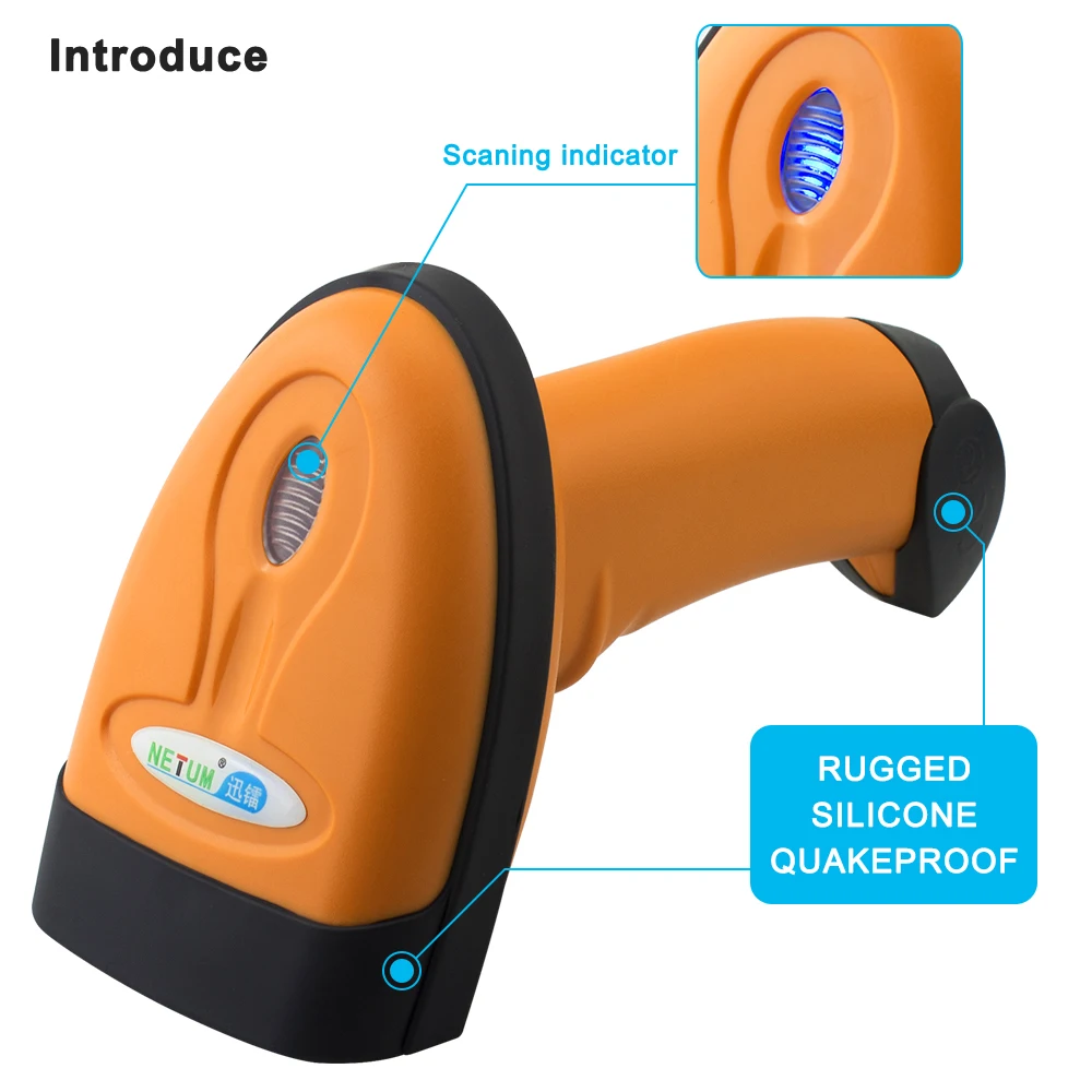 NETUM Hanheld 2D pdf417 Barcode Scanner USB Professional QR Bar Code Reader Scanning Advanced DataMatrix,PDF417 Code NT-1228