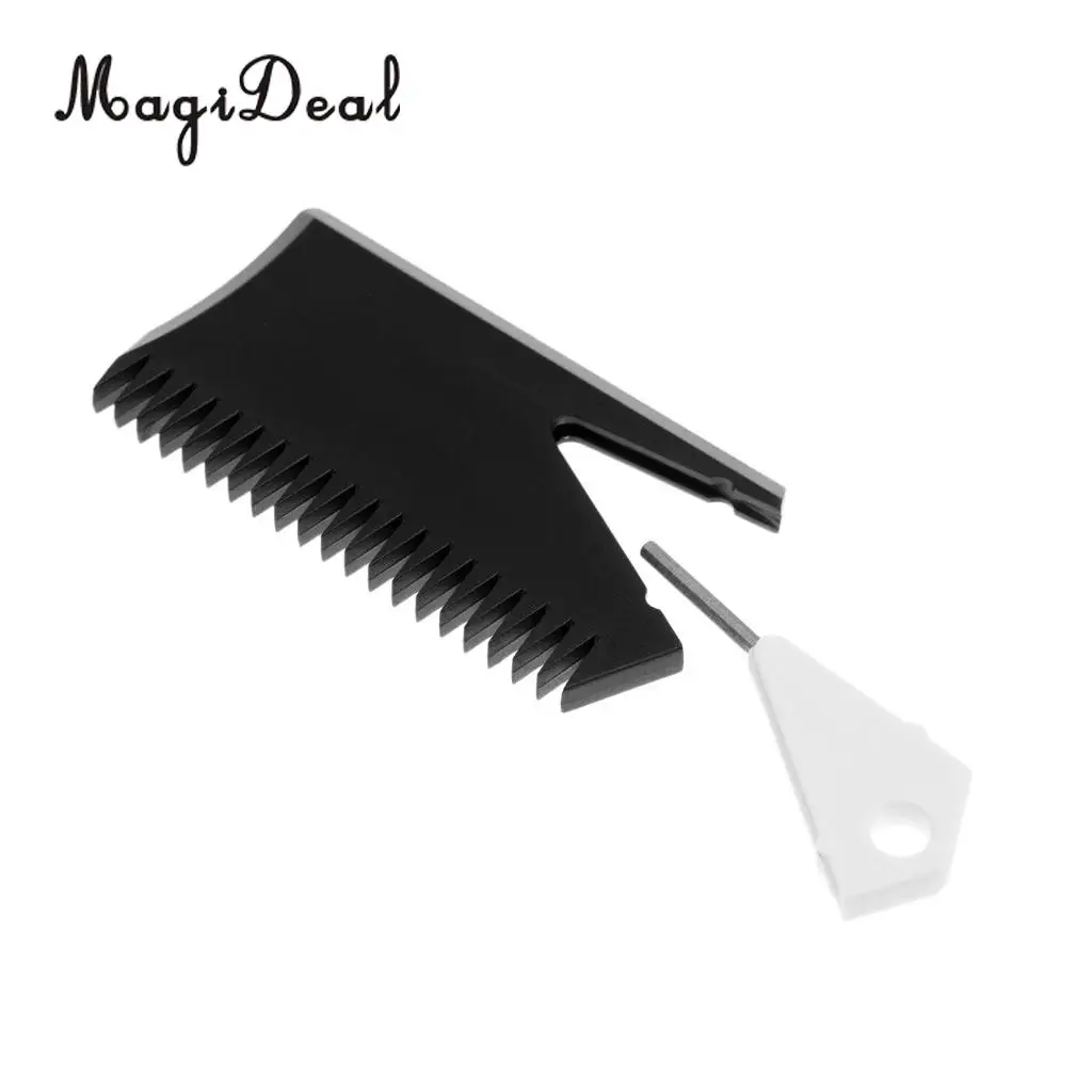 MagiDeal Plastic Surfboard Wax Comb SUP Surf Board Wax Remove Comb with Fin Key Black for Longboard Wakeboard Surfing Accessory