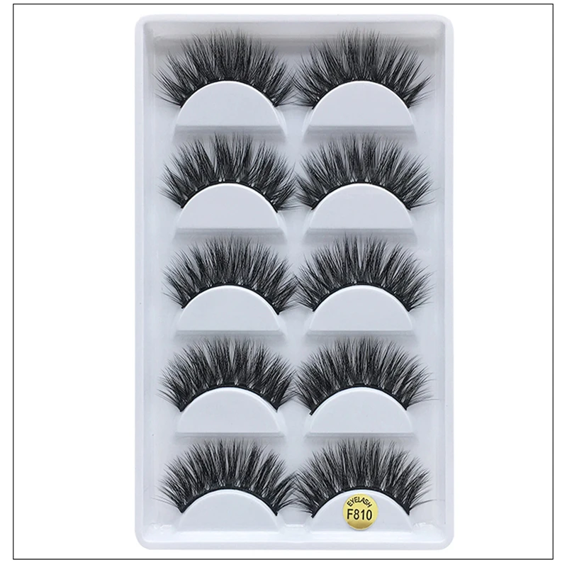 

5 pairs of 3D mink eyelashes natural false eyelashes thick curls full eyelash extension female fashion eye makeup F820