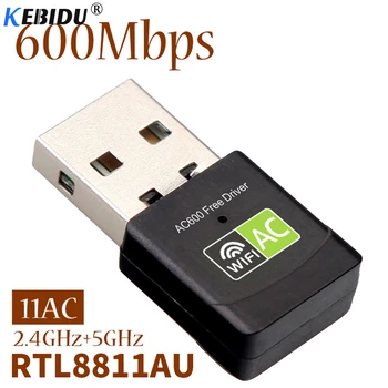 

kebidu Wireless 600Mbps USB WiFi Adapter 2.4GHz 5GHz Antenna Network Card Receiver Dual Band Free Driver for PC Laptop Computer