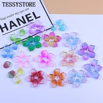 

10pcs Czech Lampwork Beads Peony Petals Multi Gradient Color Glass Beads For Jewelry Making Earrings Handmade DIY Accessories