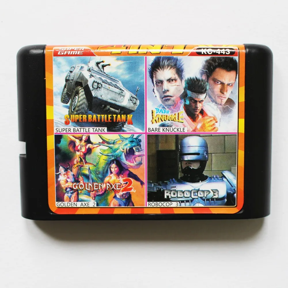 

KC-443 4 in 1 game cartridge 16 bit md Multi game card for sega genesis/mega drive