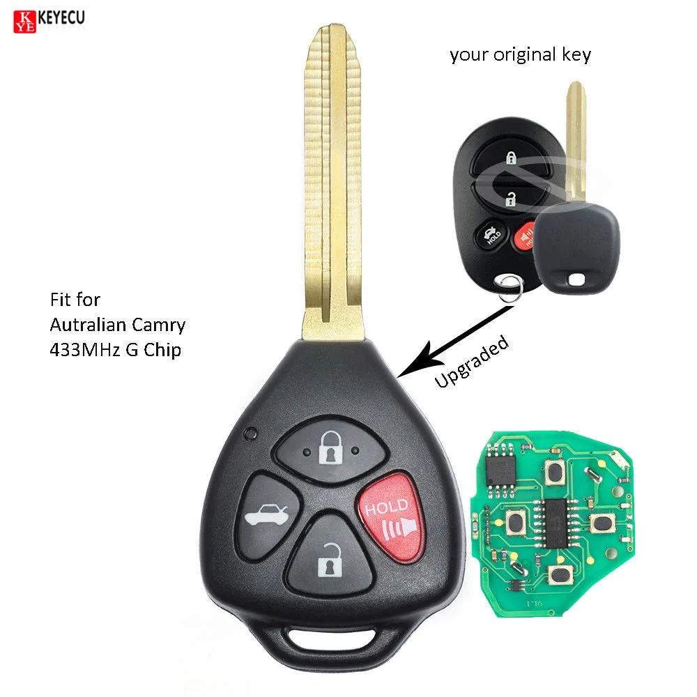 Новый Улучшенный телефон Keyecu 433 МГц G-чип для Autralian Toyota Camry 2006 2007 2008 2009 2010 2011 |