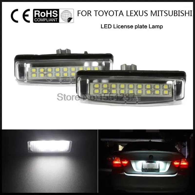 

2PCS car LED License Plate Lamp Light fit For Toyota Camry AURION 07 Avensis Verso PRIUS Previa ACR50 GSR50 2006 Lexus