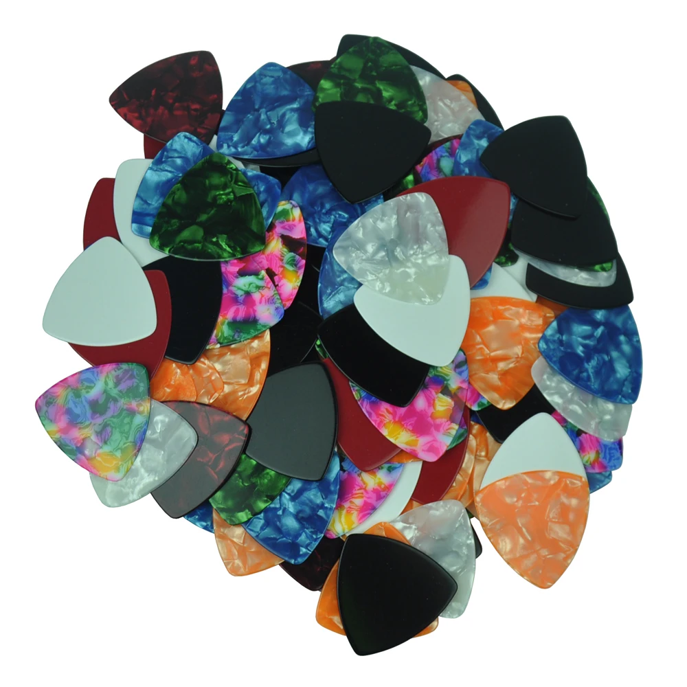 

20pcs Medium 0.71mm 346 Rounded Triangle Guitar Picks Plectrums Celluloid Assorted Colors