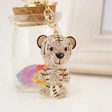Lovely Tiger Rhinestone Charm Pendant Key Bag Chain Gift Keyring Keychain