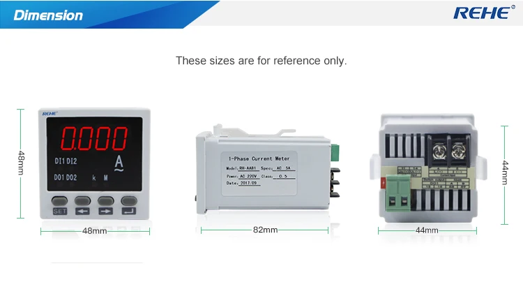 REHE RH-AA81 48*48 мм Цифровой амперметр светодиодный дисплей амперметр