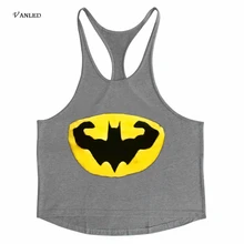 VANLED 2017 Hot Selling Men Muscle Tank Tops T-shirt summer Fitness Pure Cotton Big Size Casual Batman Pattern 3 piece/lot Z0130