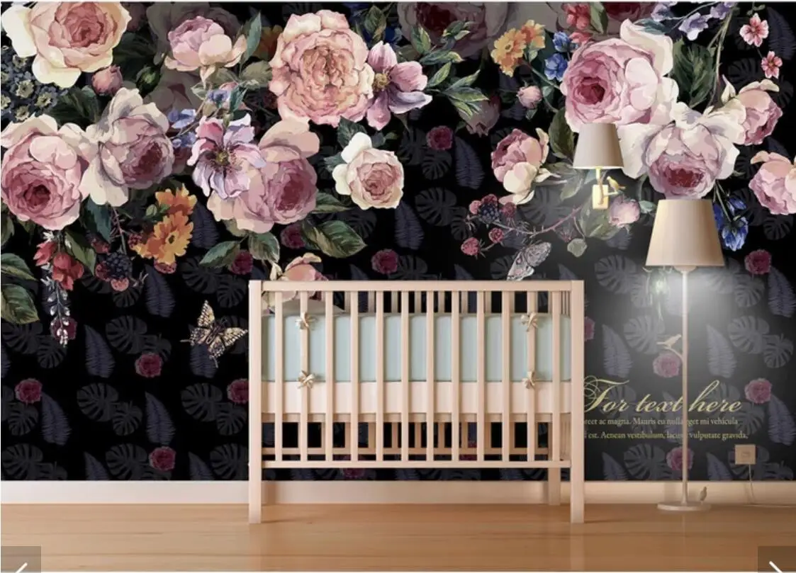 Европейская винтажная картина маслом цветок фрески обои в рулонах для гостиной спальни домашний Декор стены Ретро цветочные росписи Пейзаж