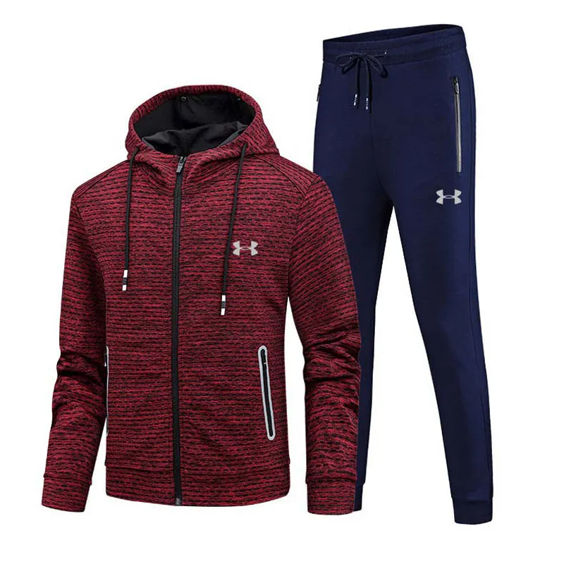 2018 New Under Armour Training Jacket Men survetement homme Training Running Sets Sports Suits 2 Pieces Jacket+Pants 