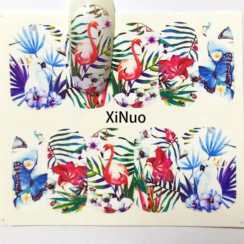 1 шт Бабочка переводные наклейки для ногтей цветы водные знаки слайдеры Обертывания украшения Маникюр A01