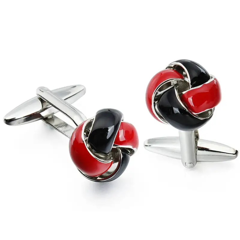 Red and Black Knot Cufflinks in stainless Jewelry for Men Cufflinks