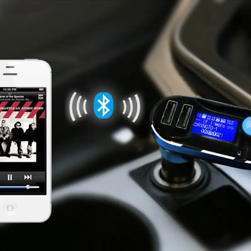 Автомобильный Bluetooth MP3-плеер fm-передатчик радио USB флэш-диск Быстрая зарядка lcd музыкальный плеер динамик Hands-fre