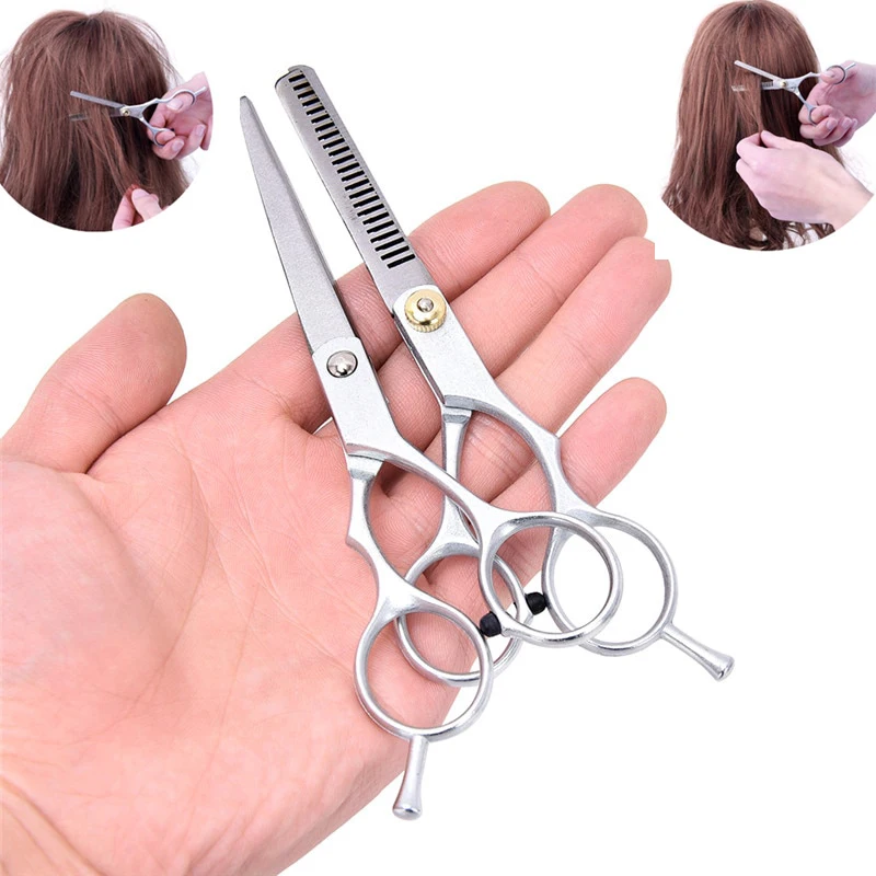 

2Pcs/Set Hair Salon Hairdressing Styling Tool Professional Salon Barber Hair Cutting Thinning Scissors Shears Hairdressing Set