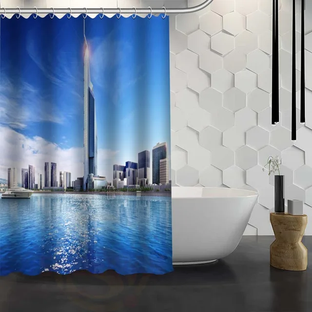 Personnalisé Paysage De Dubai Rideau De Douche Tissu Imperméable ... Personnalisé Paysage De Dubai Rideau De Douche Tissu Imperméable ...