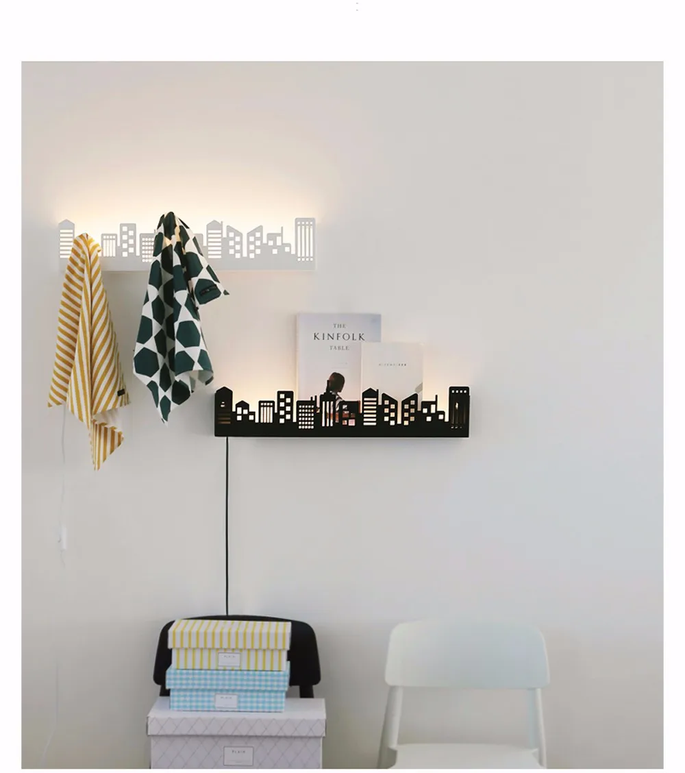 Современные светодиодные Настенные светильники для спальни, кабинета, металлические+ акриловые украшения для домашнего искусства, светодиодные настенные лампы черного/белого цвета