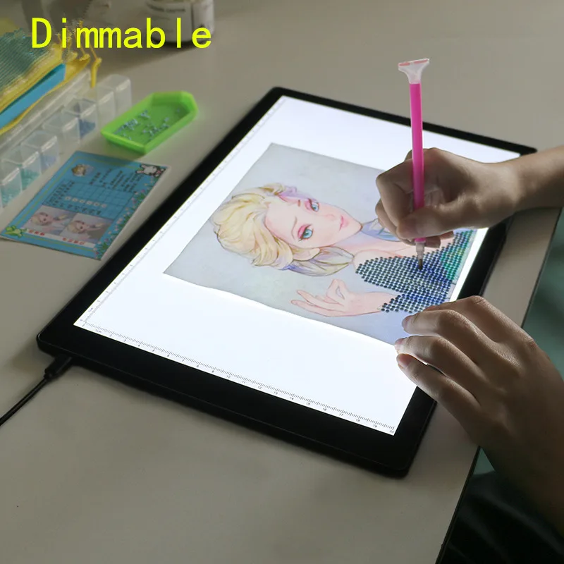 

Ultrathin A4 LED Light Drawing Tracing Pad Cartoon Copying Platform Apply to EU/UK/AU/US/USB Drawing Notebook Painting Kits B042